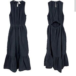 Pact Organic Cotton Gauze Midi Dress Black